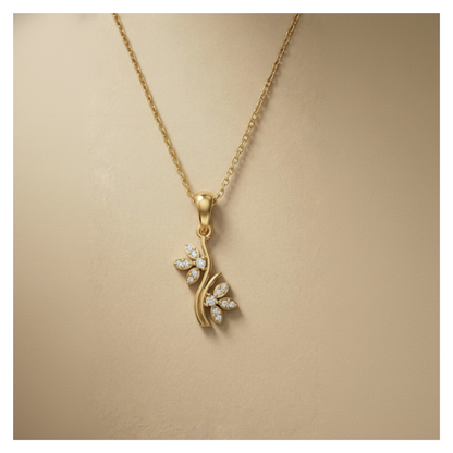 Harmony Vine Gold Plated Lab Grown Diamond Pendant