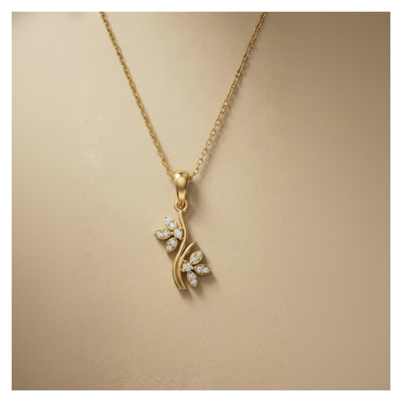 Harmony Vine Gold Plated Lab Grown Diamond Pendant