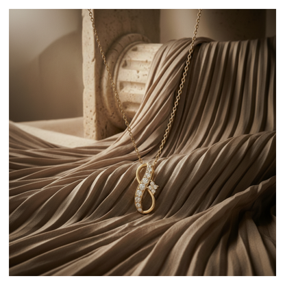 Spiraling Halo Gold Plated Lab Grown Diamond Pendant
