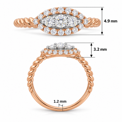 Petal Twist Lab Grown Diamond Ring