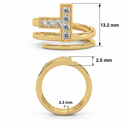 Geometric Cross Lab Grown Diamond Ring