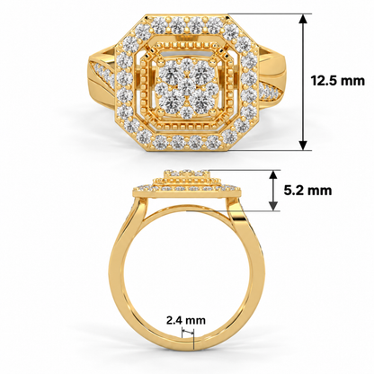 Regal Octagon Halo Lab Grown Diamond Ring