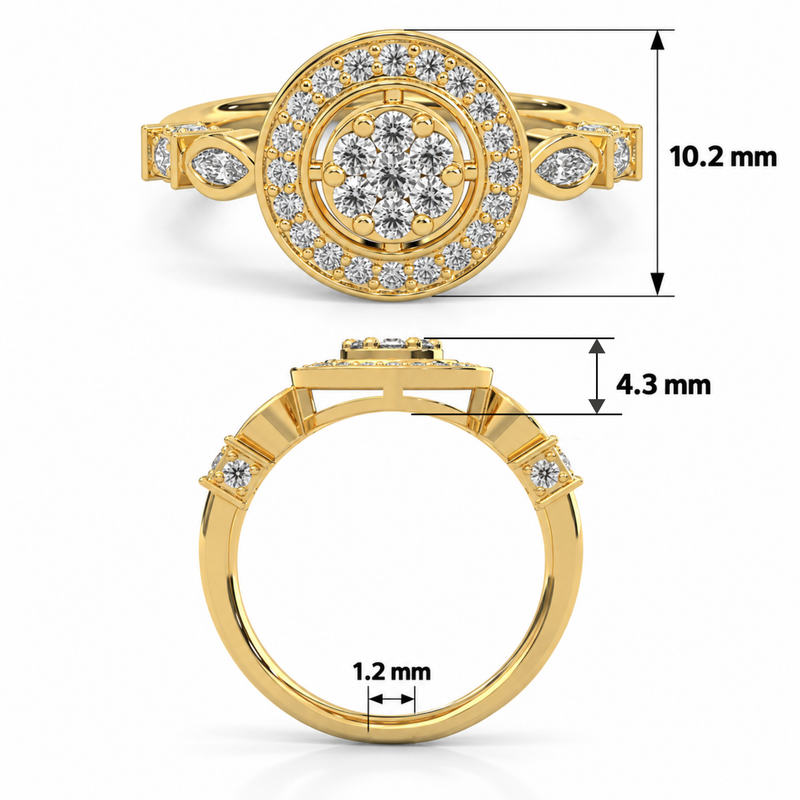 Celestial Bloom Halo Lab Grown Diamond Ring