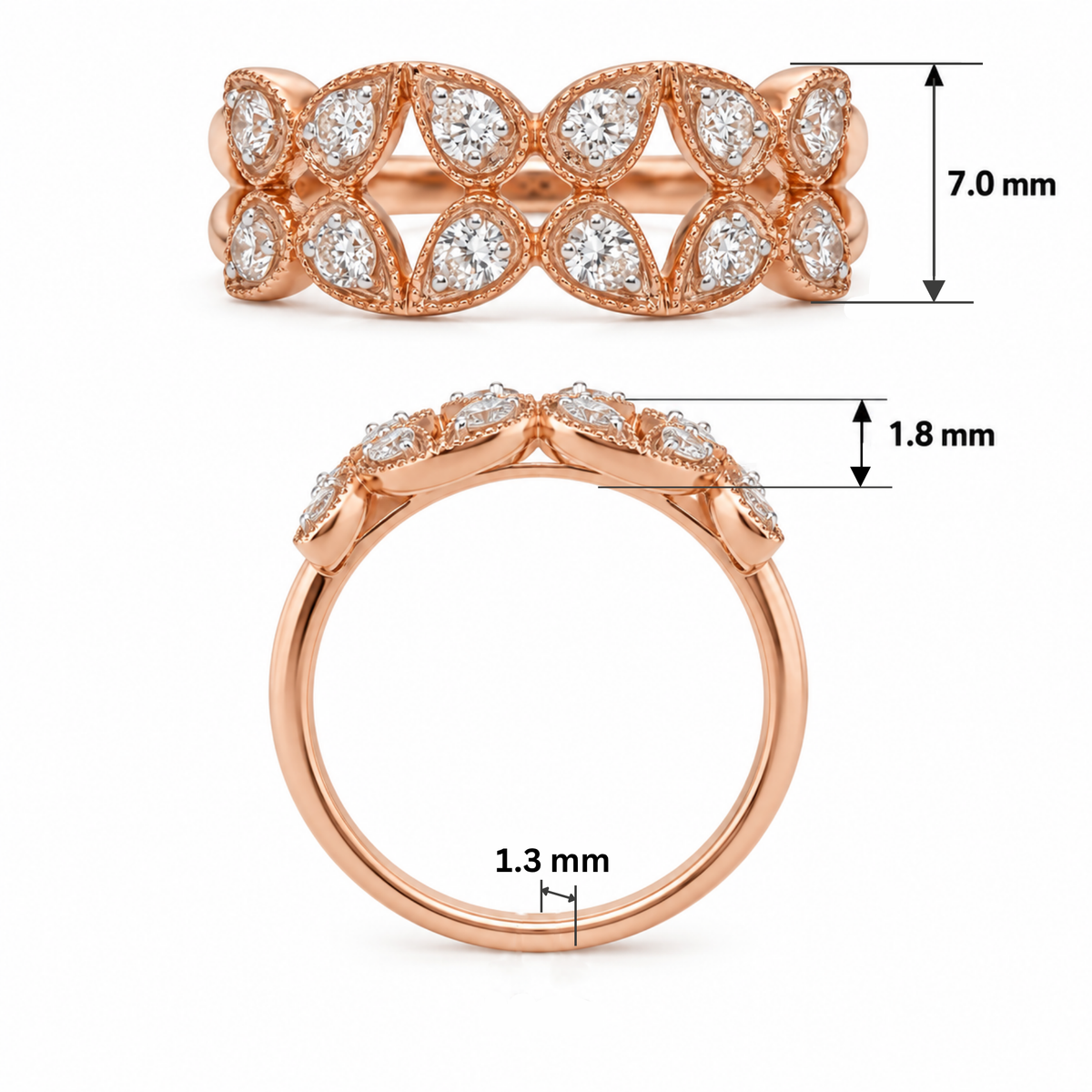 Lattice Bloom Lab Grown Diamond Ring