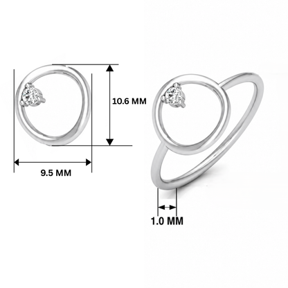 Mod-Orbit Platinum Plated Lab Grown Diamond Ring