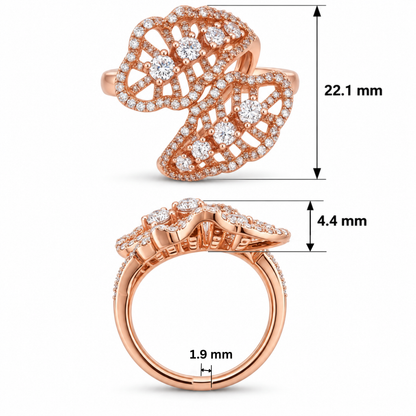 Papillon Bypass Lab Grown Diamond Ring