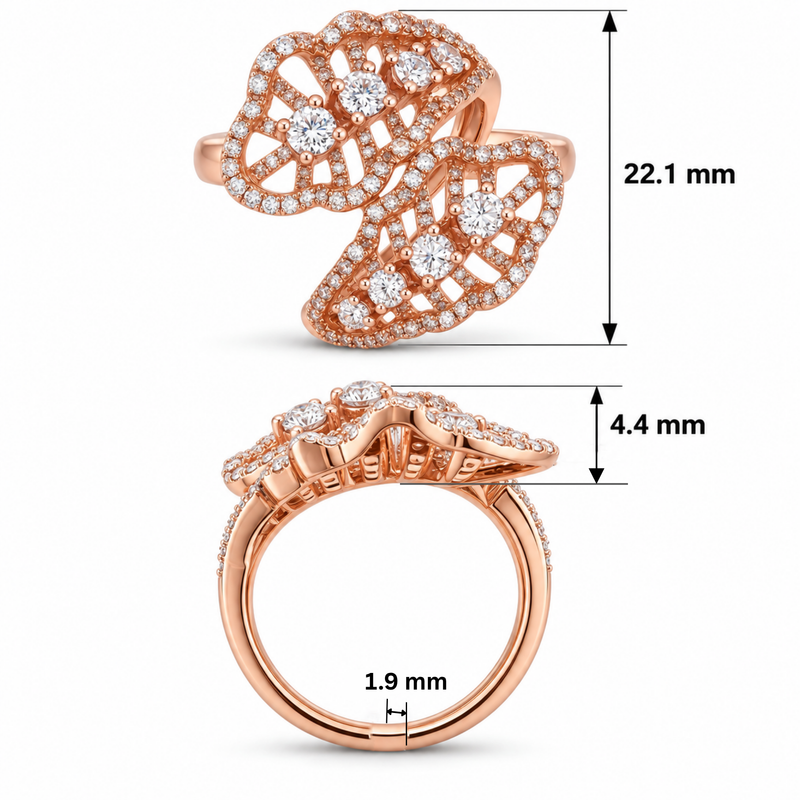 Papillon Bypass Lab Grown Diamond Ring