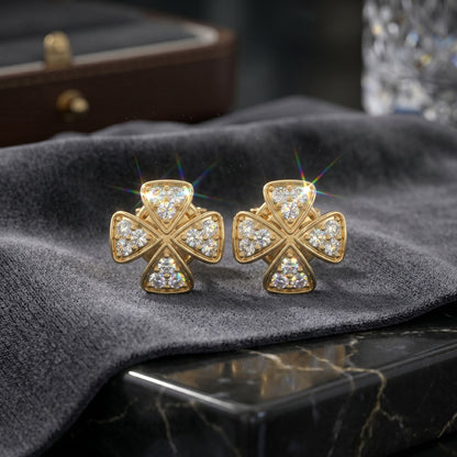 Clover Lab Grown Diamond Stud Earrings
