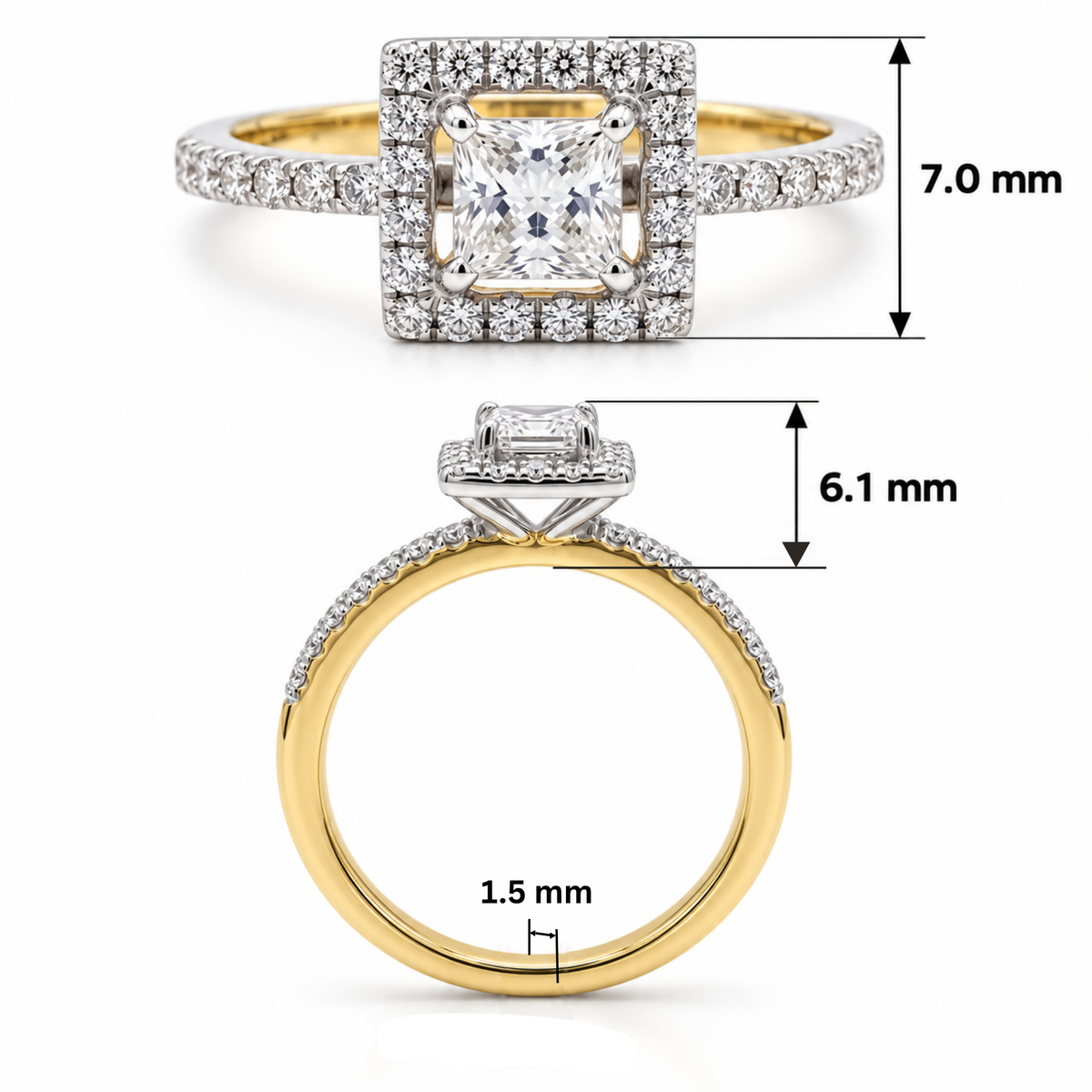 Solenne Princess Lab Grown Diamond Ring