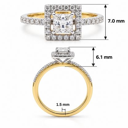 Solenne Princess Lab Grown Diamond Ring
