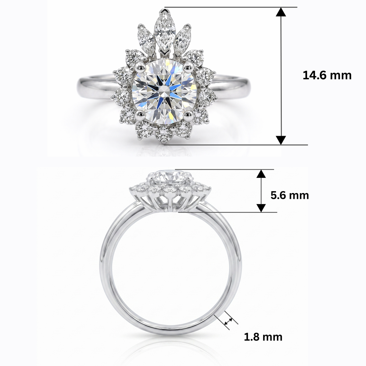 Rhapsody Crest Solitaire Lab Grown Diamond Ring