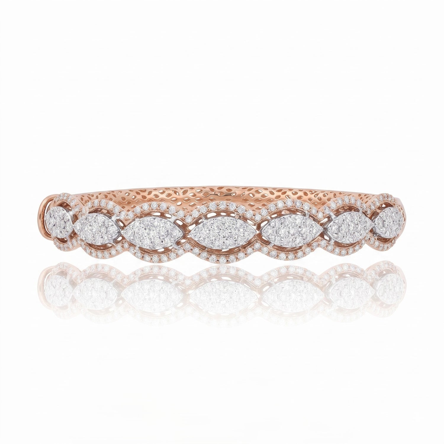 Wavy Lab Grown Diamond Eternity Bangle