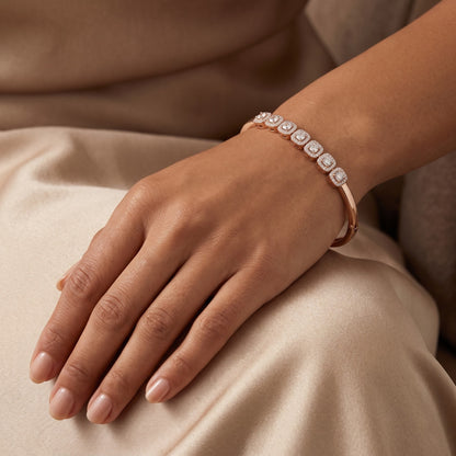 Linear Luster Rose Lab Grown Diamond Bangle