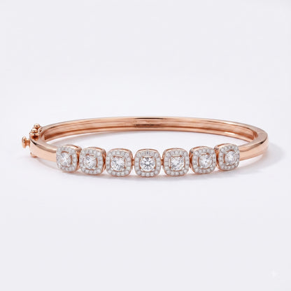 Linear Luster Rose Lab Grown Diamond Bangle