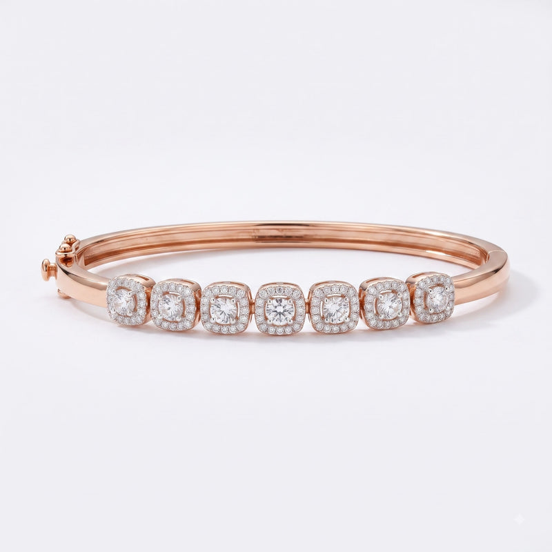 Linear Luster Rose Lab Grown Diamond Bangle