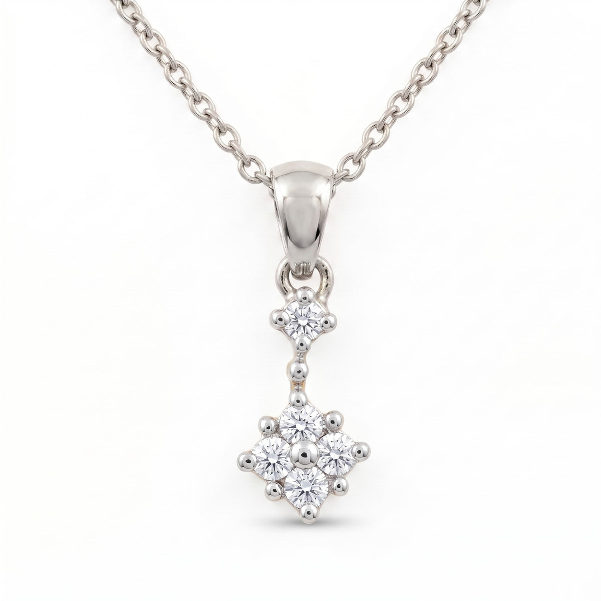 Celeste Floral Platinum Plated Lab Grown Diamond Pendant