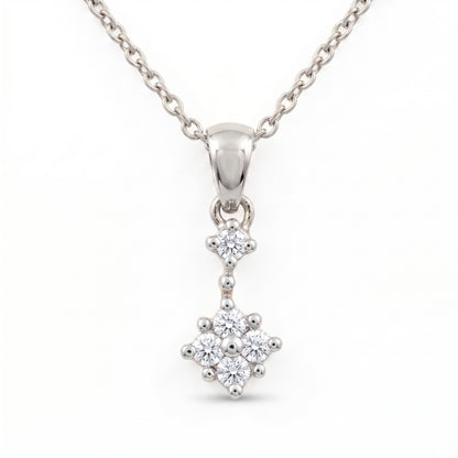 Celeste Floral Platinum Plated Lab Grown Diamond Pendant