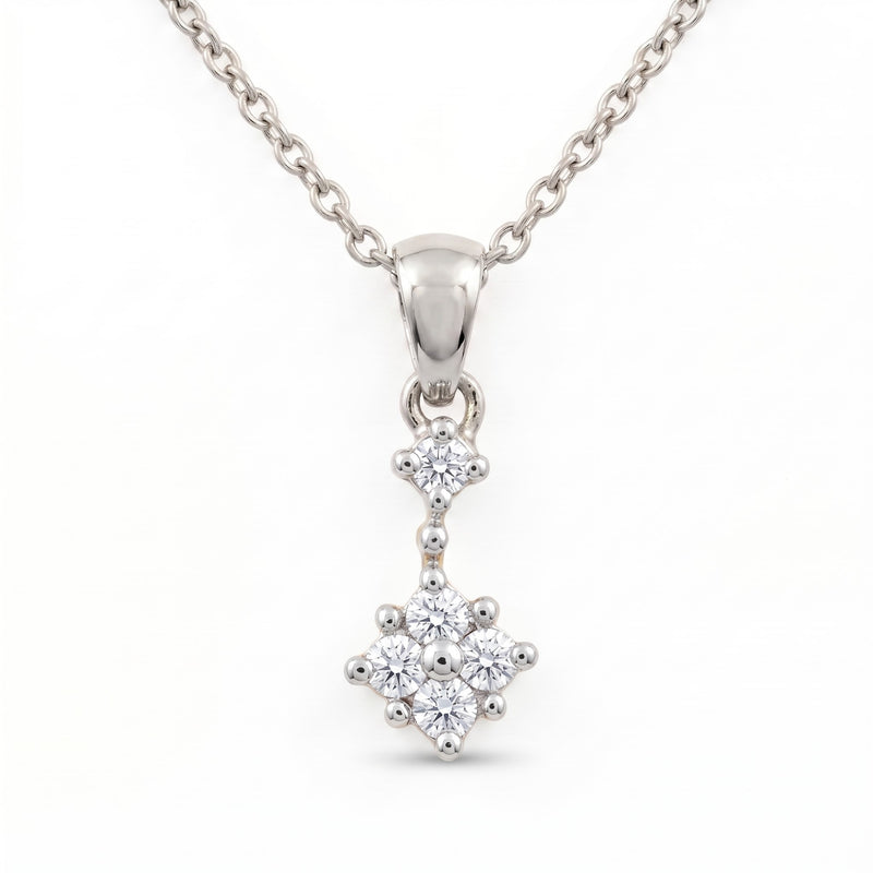 Celeste Floral Platinum Plated Lab Grown Diamond Pendant
