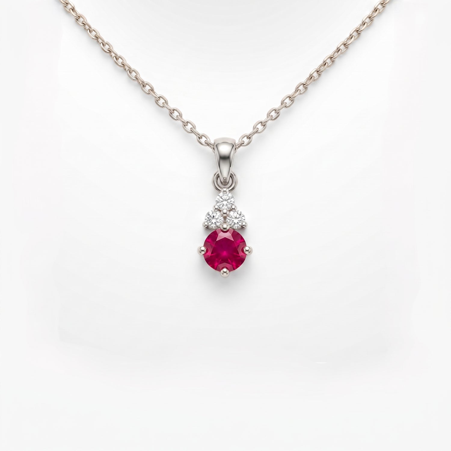 Dew Pearl Platinum Plated Lab Grown Diamond Pendant