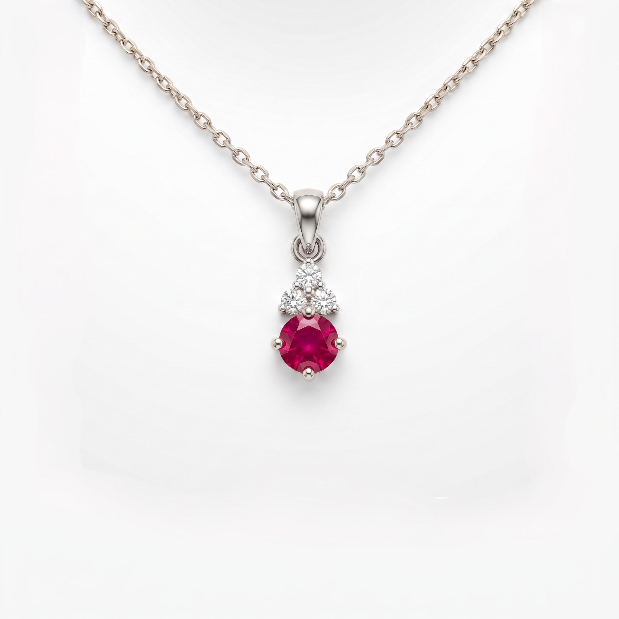 Dew Pearl Platinum Plated Lab Grown Diamond Pendant
