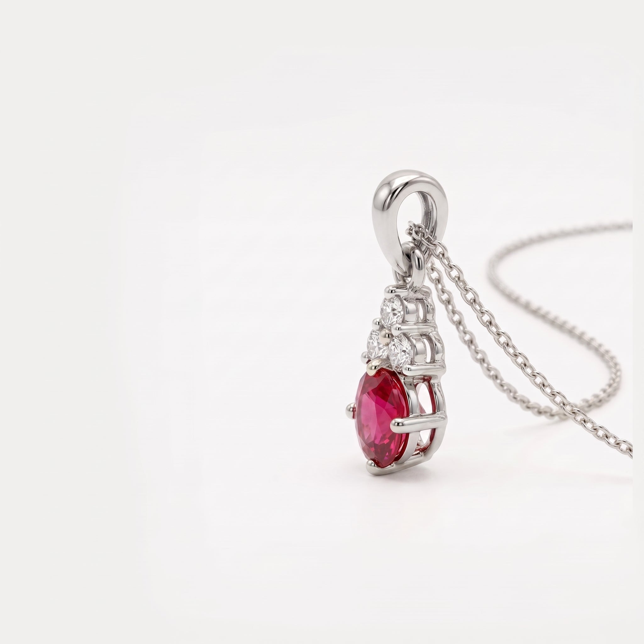 Dew Pearl Platinum Plated Lab Grown Diamond Pendant