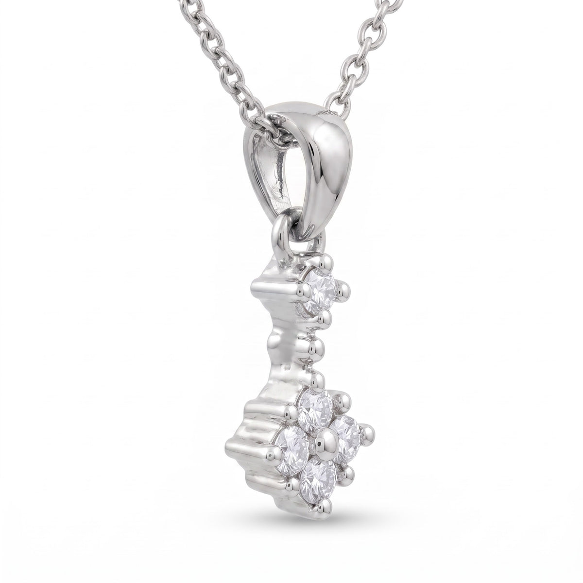 Celeste Floral Platinum Plated Lab Grown Diamond Pendant