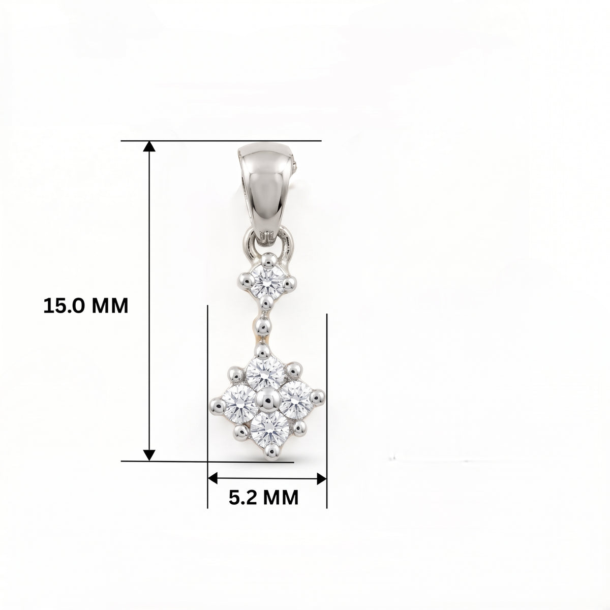 Celeste Floral Platinum Plated Lab Grown Diamond Pendant
