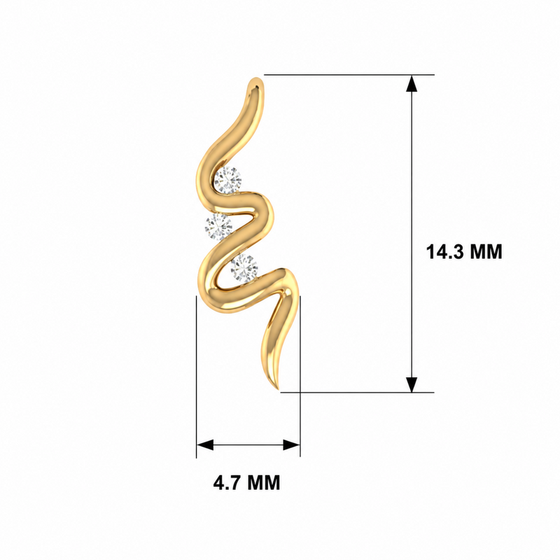 Zig-Zag Drop Gold Plated Lab Grown Diamond Pendant