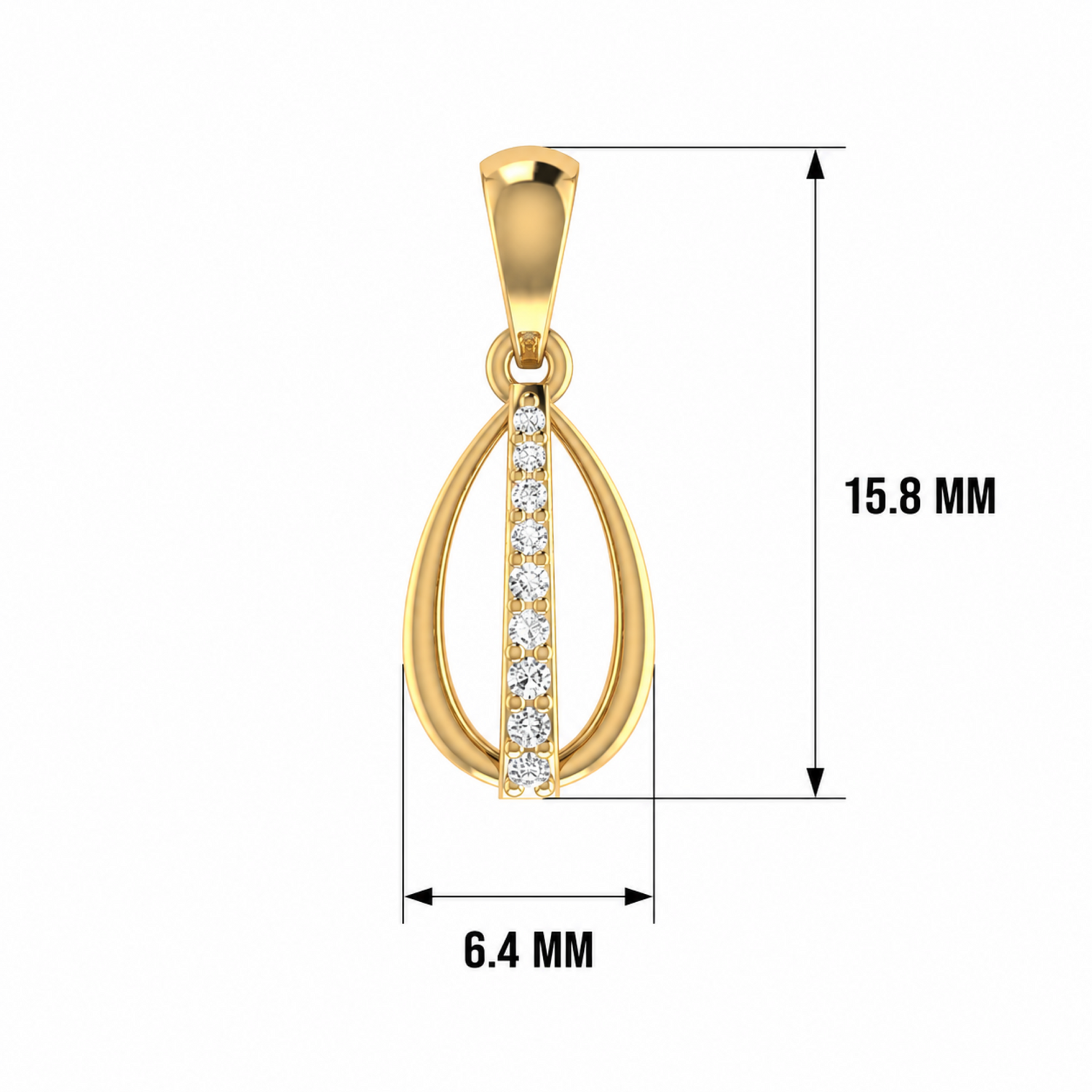Vespro Sync Gold Plated Lab Grown Diamond Pendant