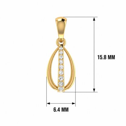 Vespro Sync Gold Plated Lab Grown Diamond Pendant