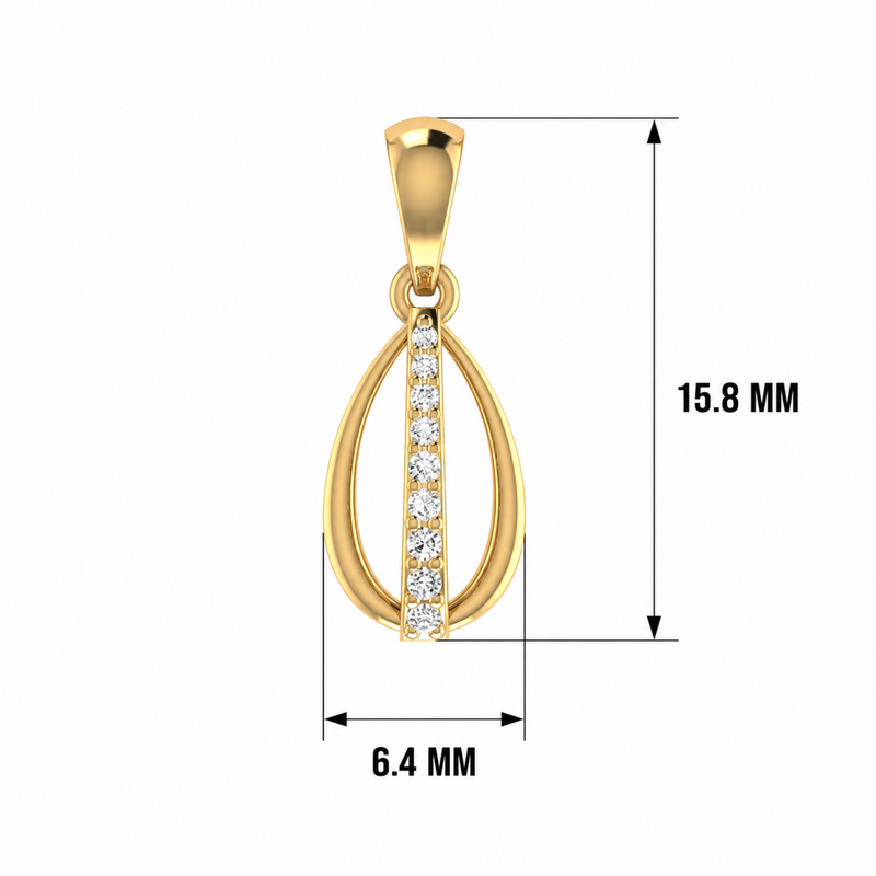Vespro Sync Gold Plated Lab Grown Diamond Pendant