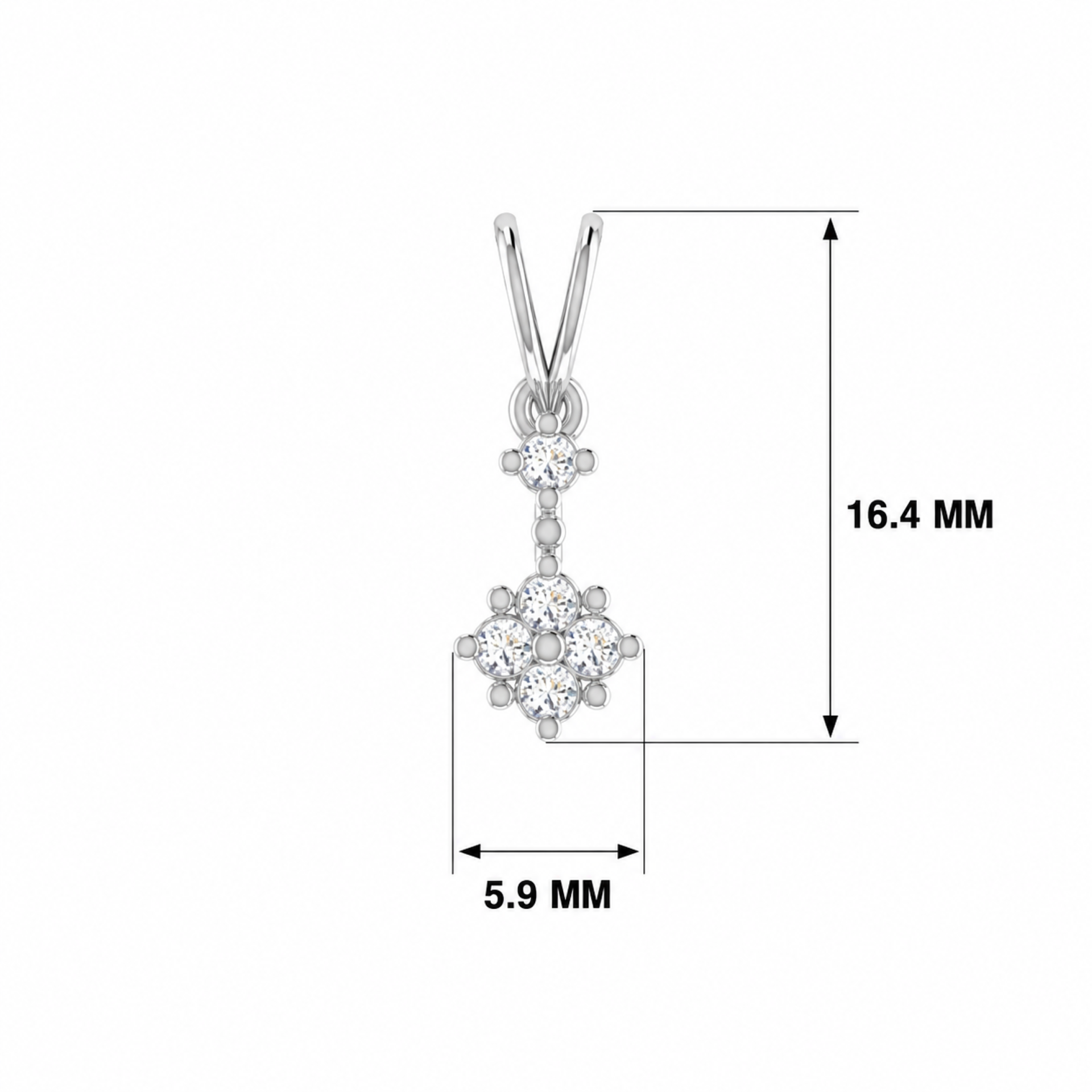 Linden Bloom Platinum Plated Lab Grown Diamond Pendant