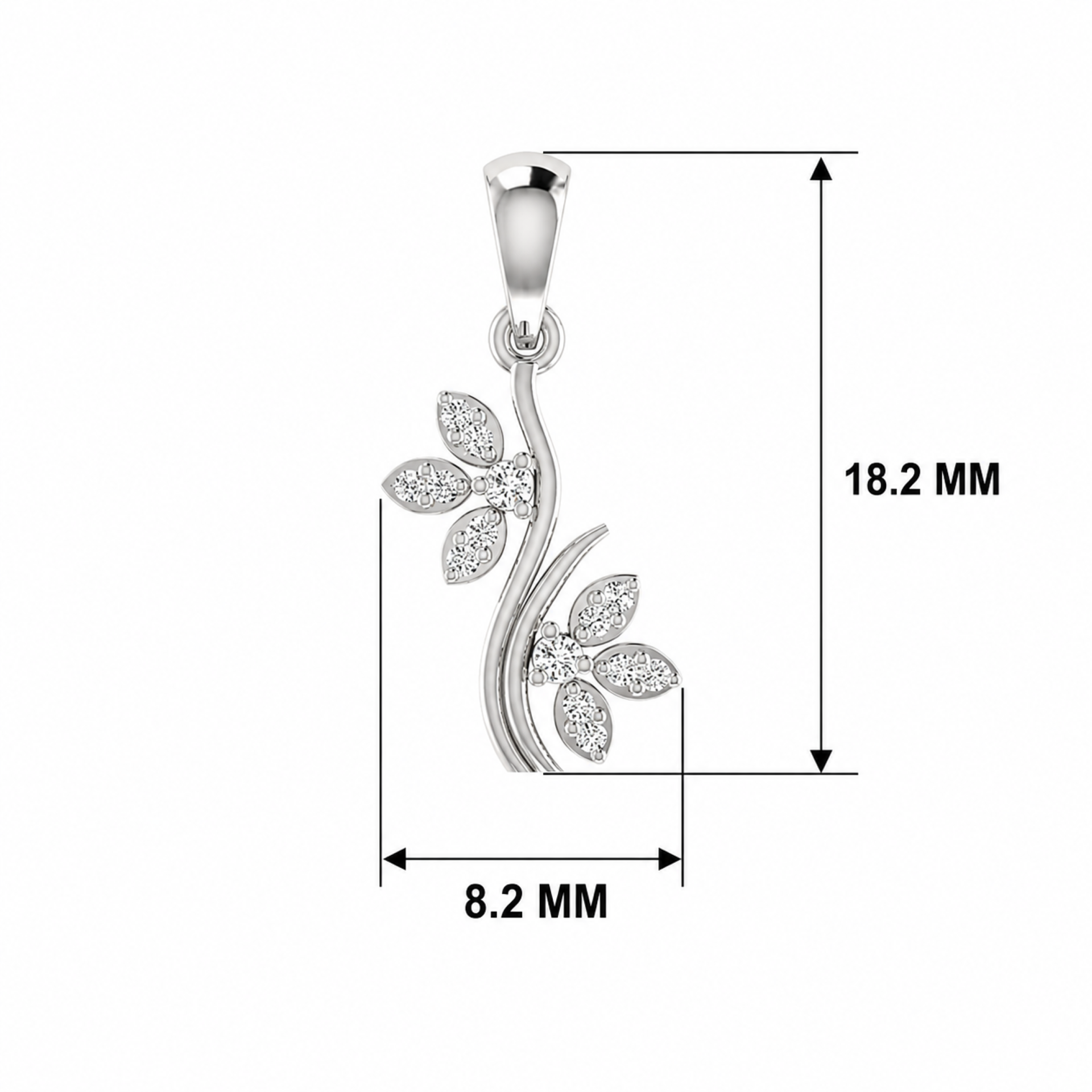 Isla Twin Platinum Plated Lab Grown Diamond Pendant
