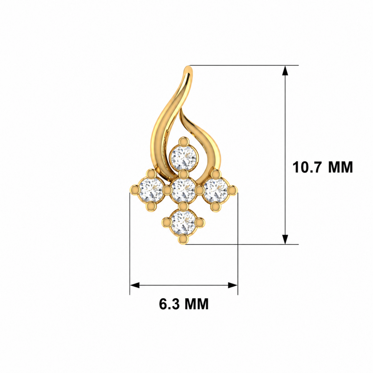 Helix Cross Gold Plated Lab Grown Diamond Pendant