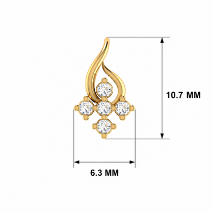 Helix Cross Gold Plated Lab Grown Diamond Pendant