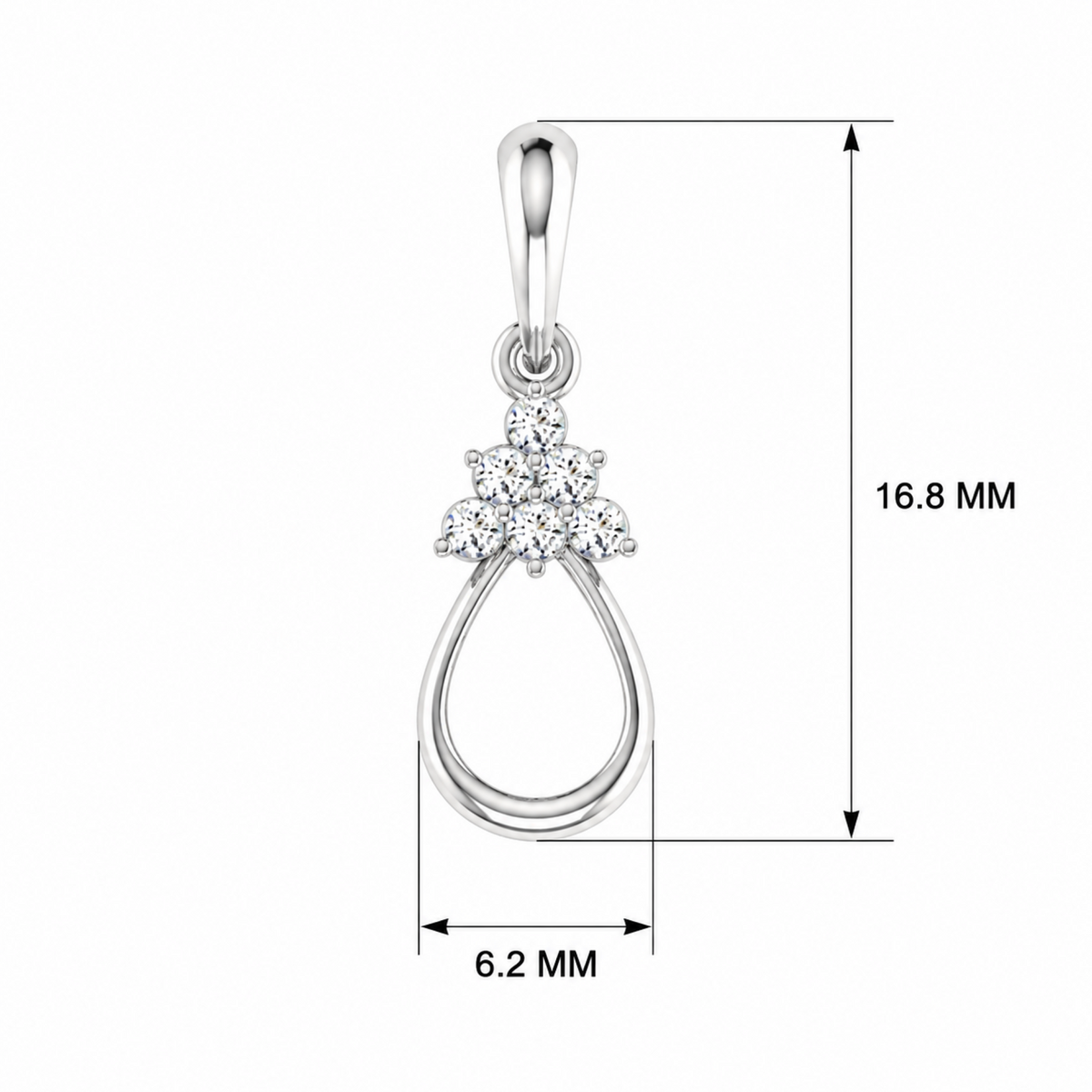 Pine Bloom Platinum Plated Lab Grown Diamond Pendant