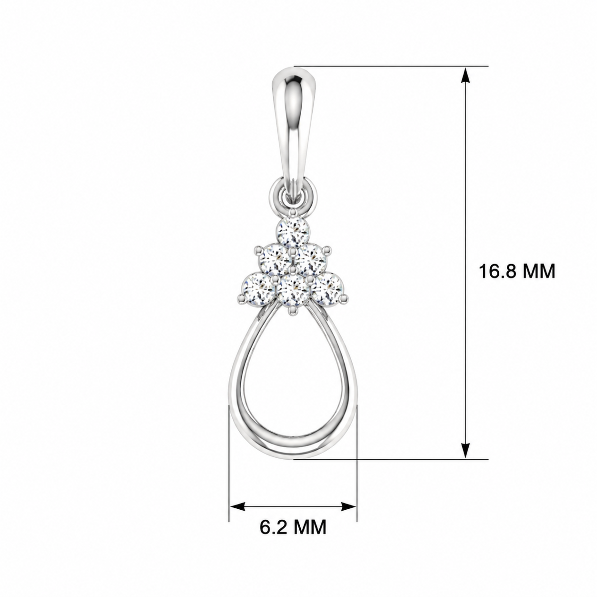 Pine Bloom Platinum Plated Lab Grown Diamond Pendant