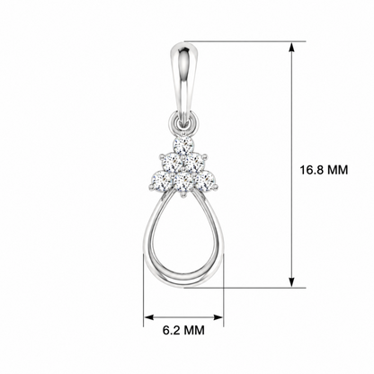 Pine Bloom Platinum Plated Lab Grown Diamond Pendant