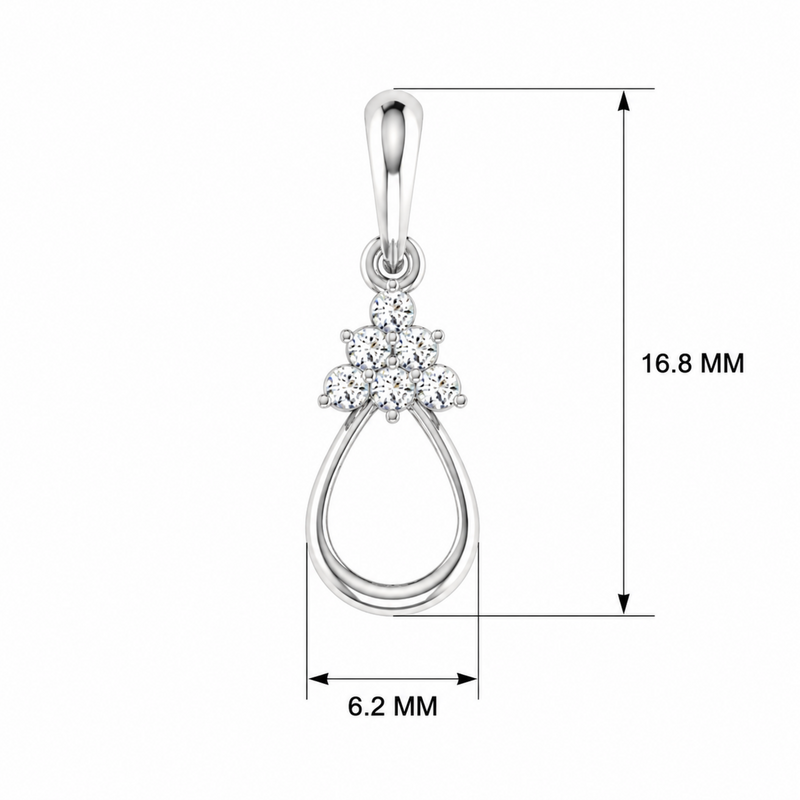 Pine Bloom Platinum Plated Lab Grown Diamond Pendant