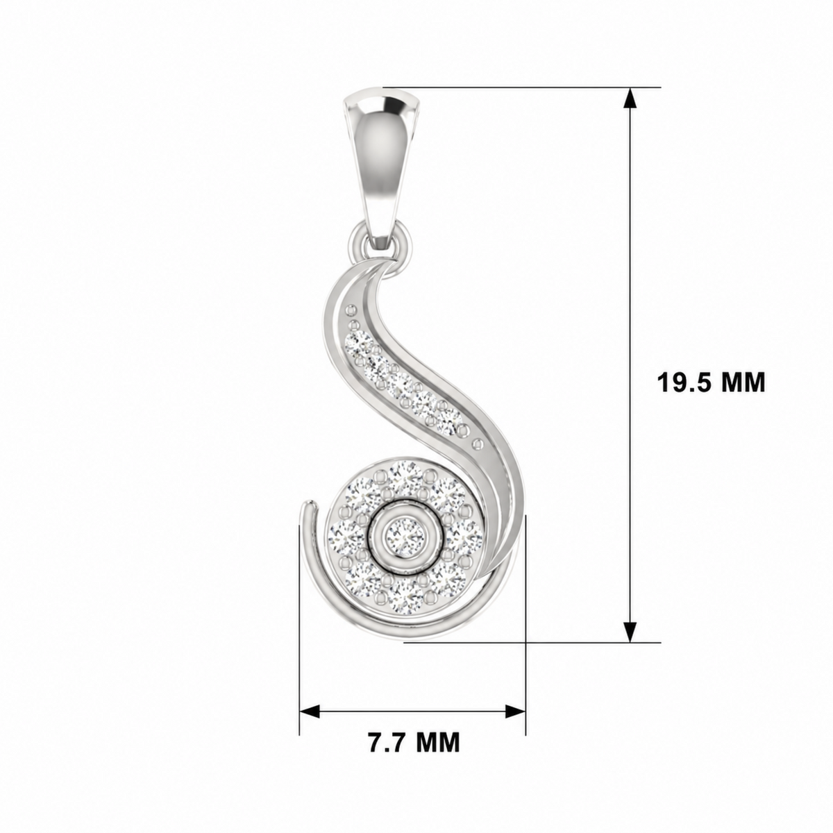 Nautilus Whisper Platinum Plated Lab Grown Diamond Pendant