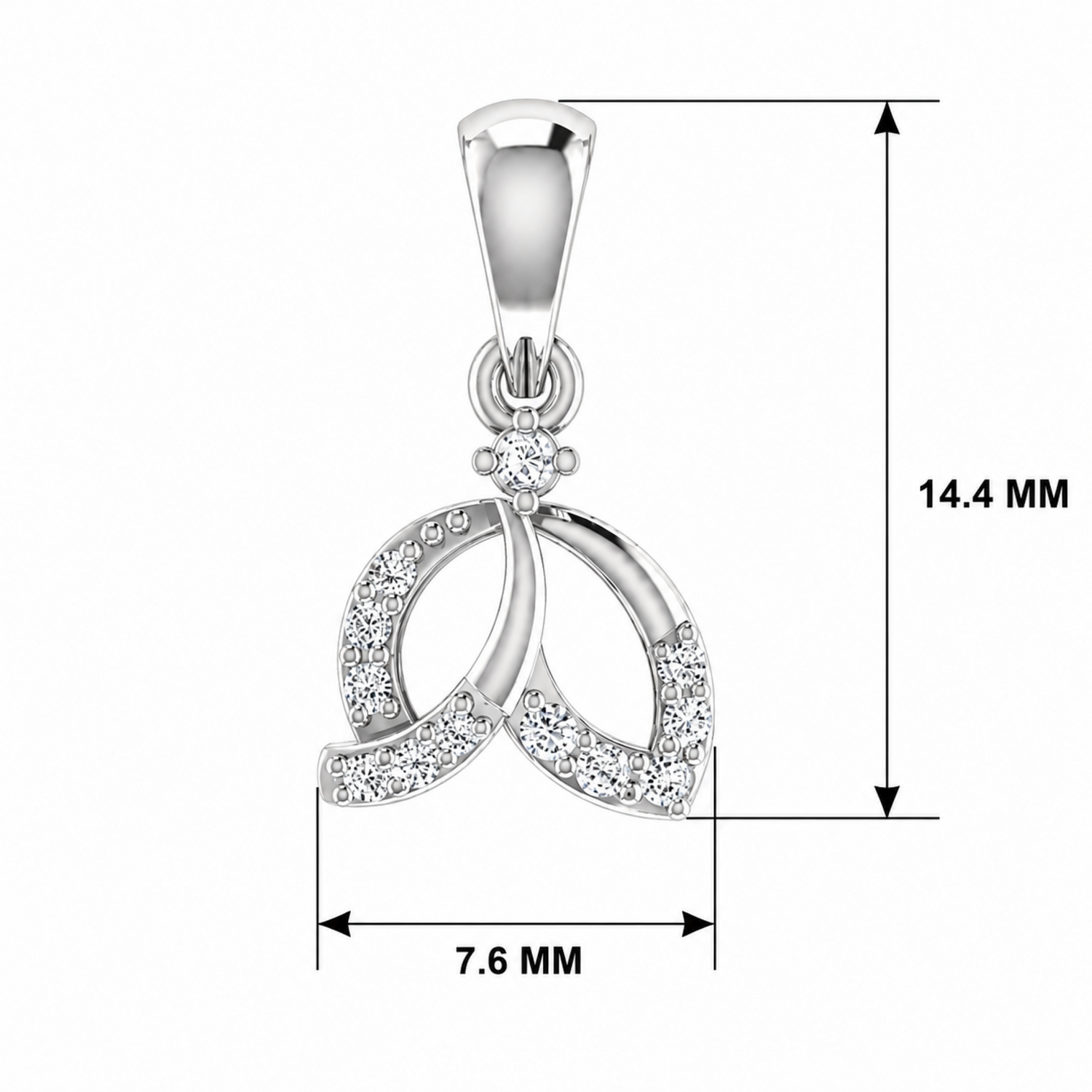 Parabola Spark Platinum Plated Lab Grown Diamond Pendant