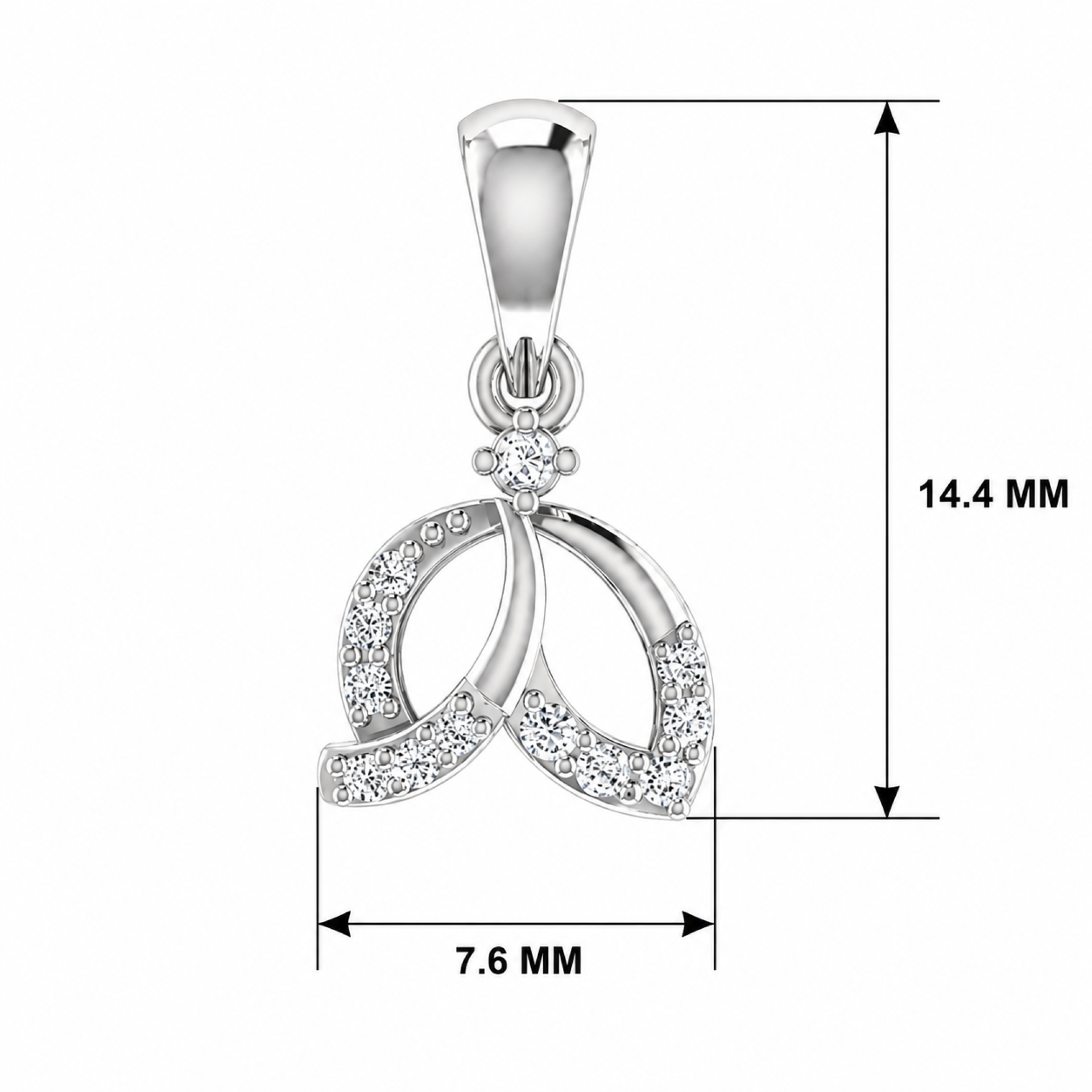 Parabola Spark Platinum Plated Lab Grown Diamond Pendant
