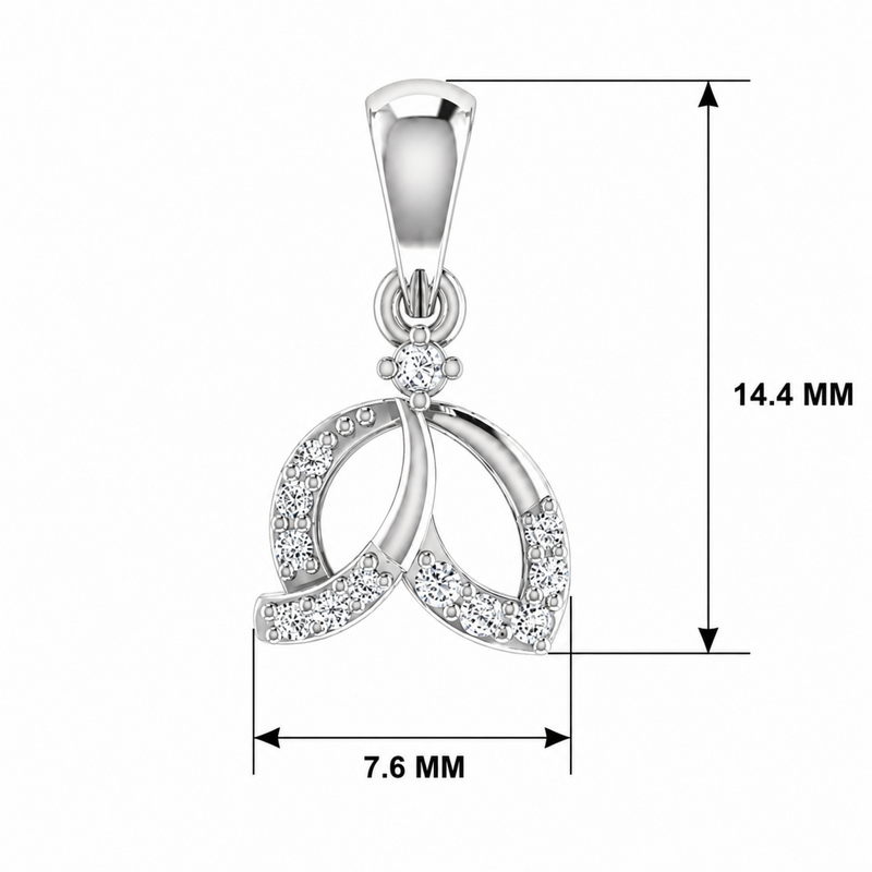 Parabola Spark Platinum Plated Lab Grown Diamond Pendant