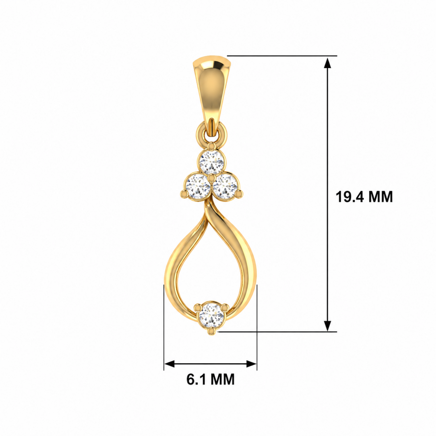 Mist Dewdrop Gold Plated Lab Grown Diamond Pendant