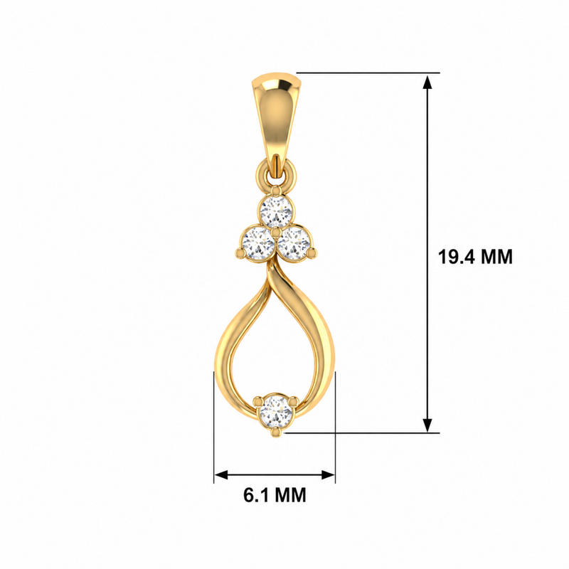 Mist Dewdrop Gold Plated Lab Grown Diamond Pendant