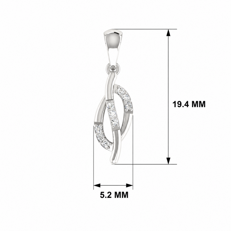 Olyra Tangle Platinum Plated Lab Grown Diamond Pendant