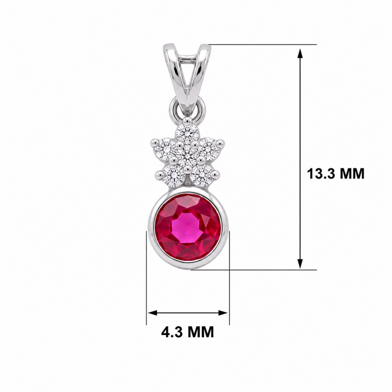 Opaline Vine Platinum Plated Lab Grown Diamond Pendant