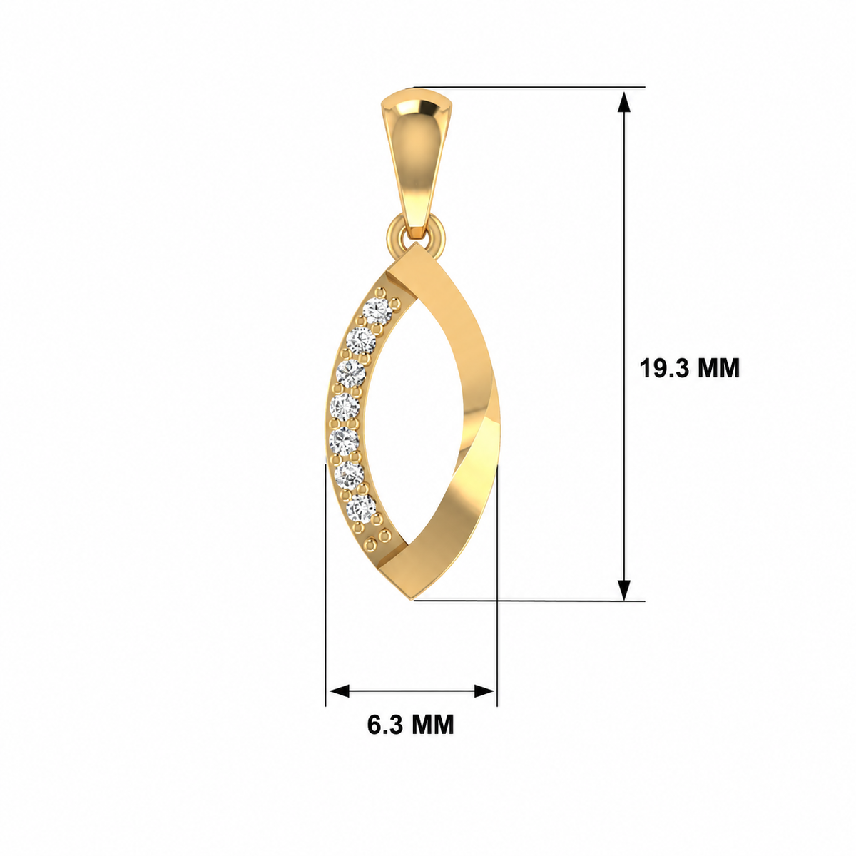 Aileron Apex Gold Plated Lab Grown Diamond Pendant