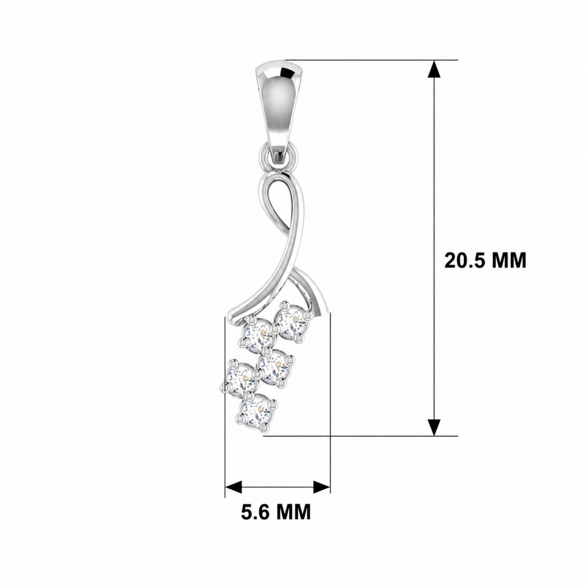 Everly Twist Platinum Plated Lab Grown Diamond Pendant
