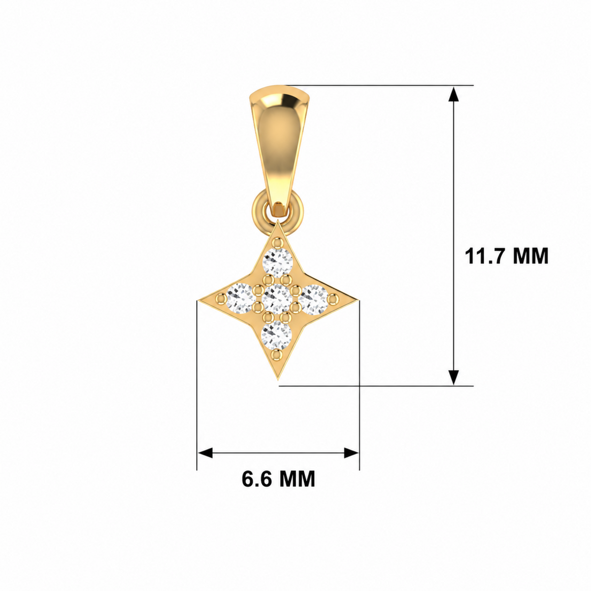 Orchid Flare Drop Gold Plated Lab Grown Diamond Pendant